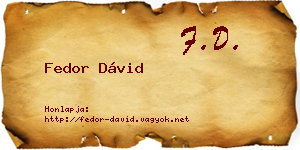 Fedor Dávid névjegykártya