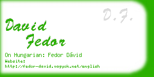 david fedor business card