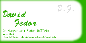 david fedor business card